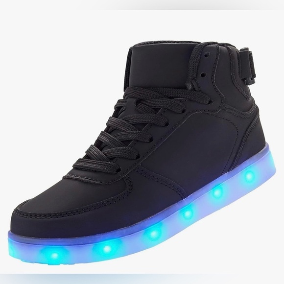 DIYJTS Kids LED Light Up Shoes, Fashion High Tops USB Rechargeable Unisex - Picture 2 of 9